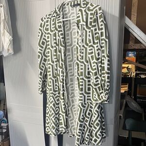 Zara - Green and White Patterned Women's Dress
